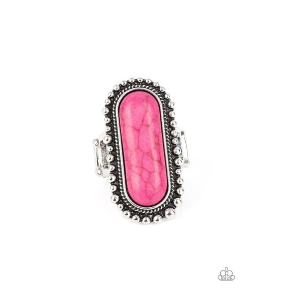 Sedona Scene - Pink Stretchy Ring - Picture 2 of 2